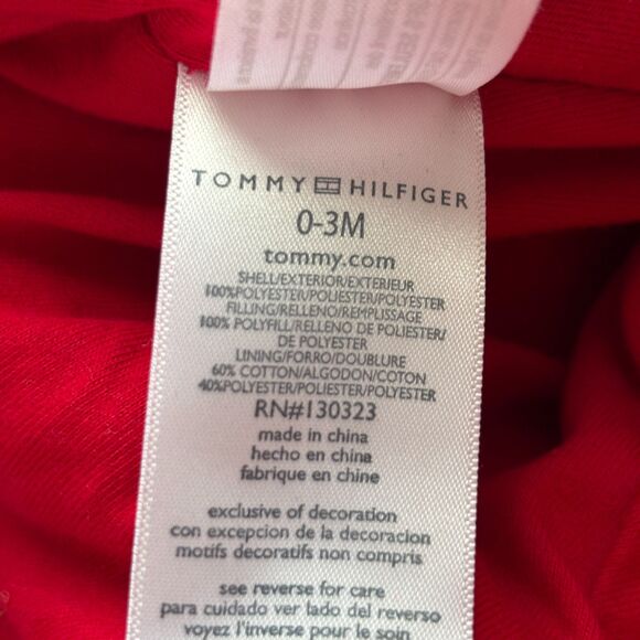 Tommy Hilfiger Baby Snowsuit Coat Quilted Bunting Puffer Zip Up Hooded 0-3m H251 - Picture 7 of 8